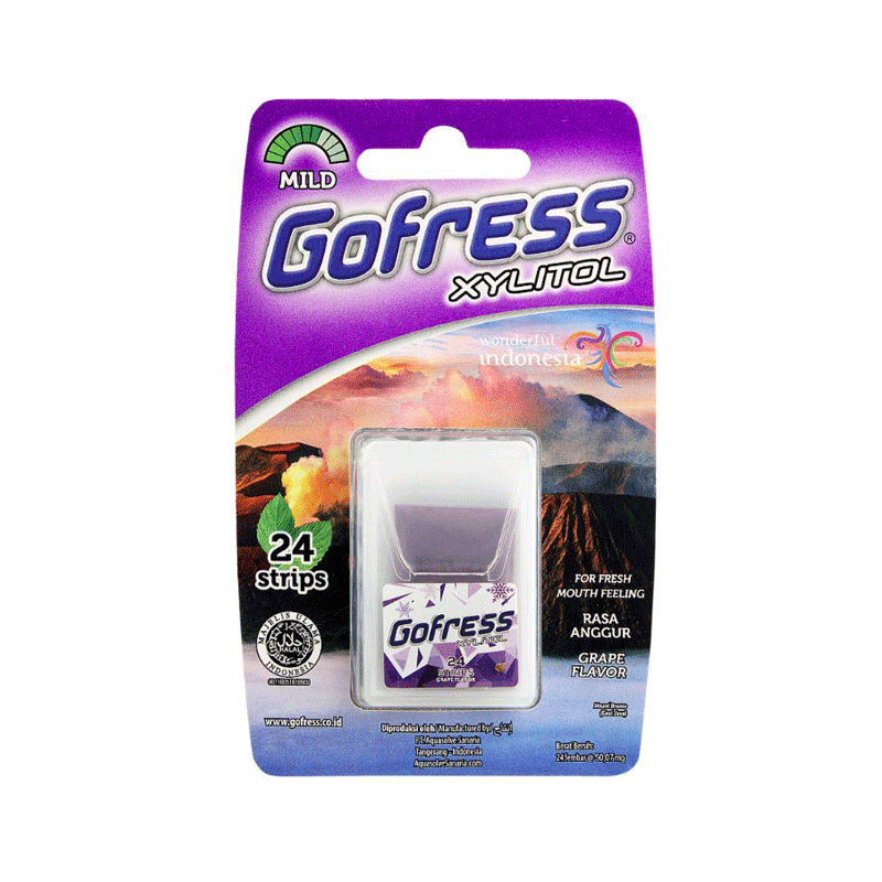 GOFRESS MOUTH FRESHNER GRAPE MILD 24`S